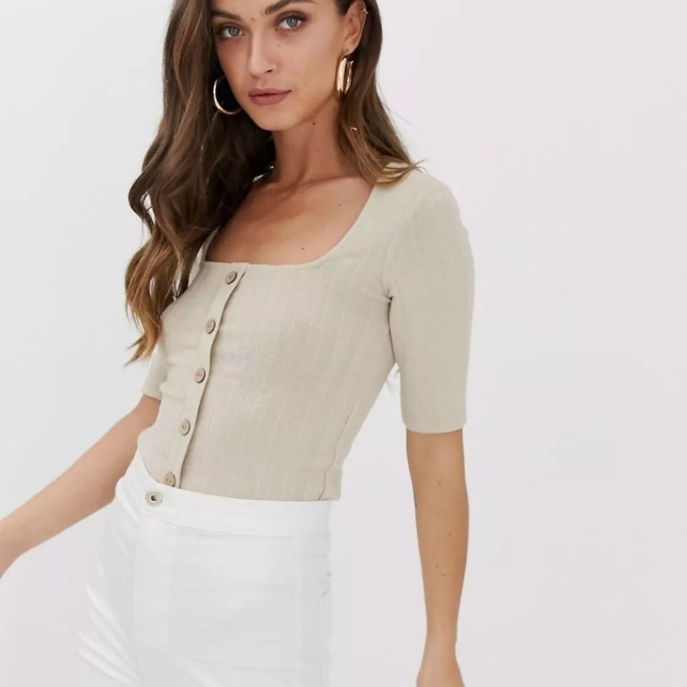 Rewind Ribbed Top with faux Buttons Women’s sz Small NEW TAGS